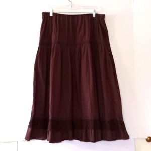Basic Edition Women's Flare Skirt - Size (L) - Brown